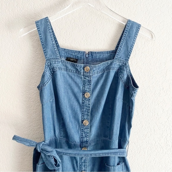 TALBOTS Jean Denim Chambray Button Down Sleeveless Dress 6 petite - Picture 3 of 9